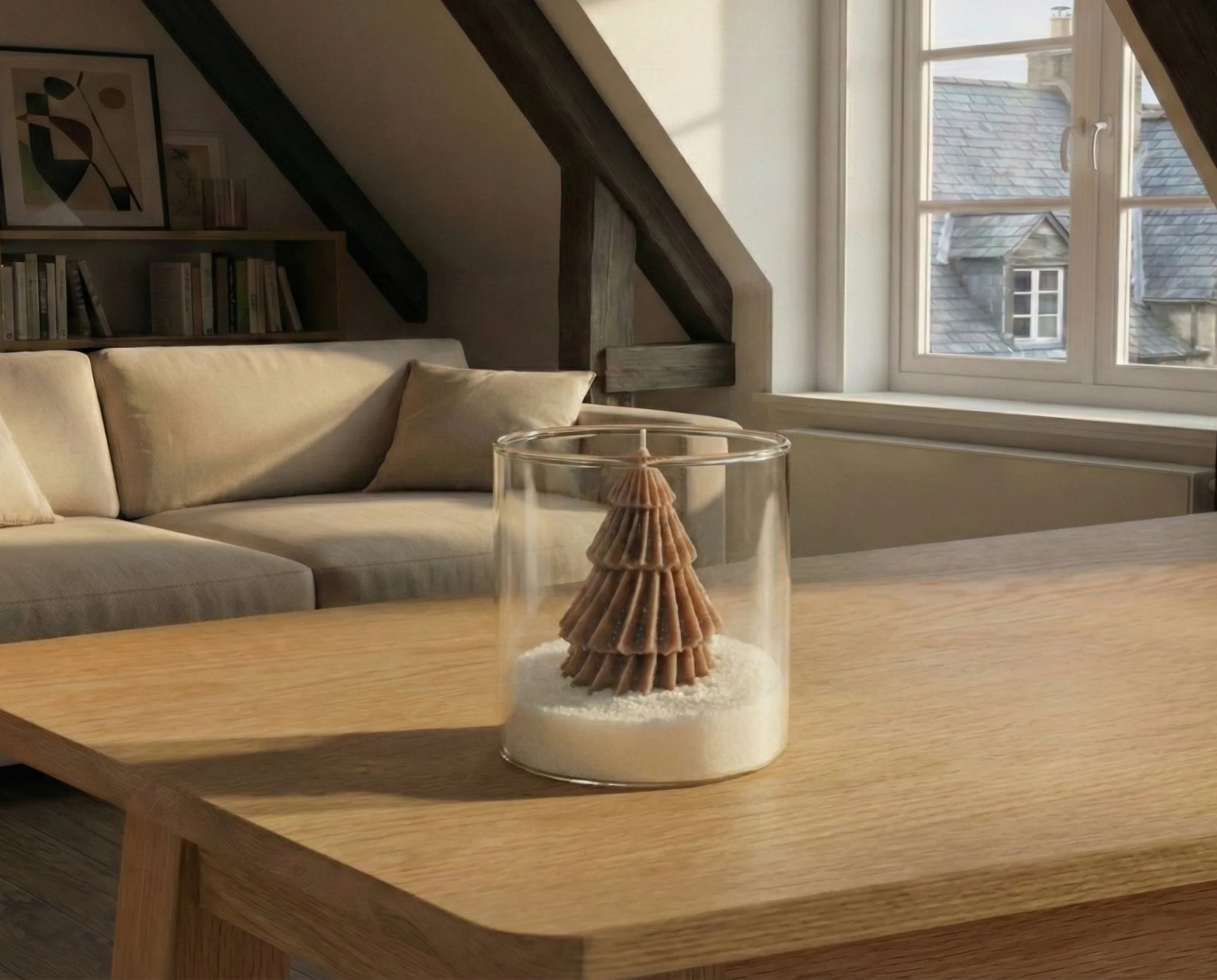 Candela in vasetto di vetro liscio medio